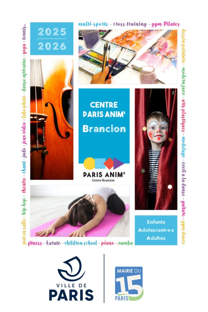 Programme des activités 2025-2026 du centre PARIS ANIM' Brancion 15ème arrondissement