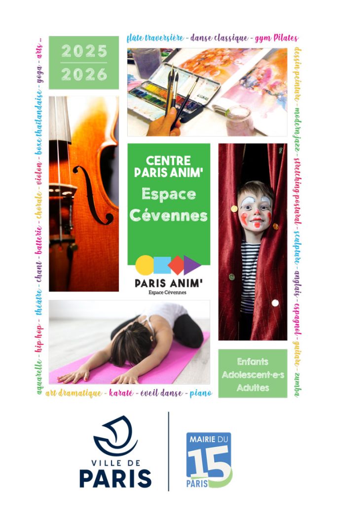Programme des activités 2025-2026 du centre PARIS ANIM' Espace Cévennes 15ème arrondissement
