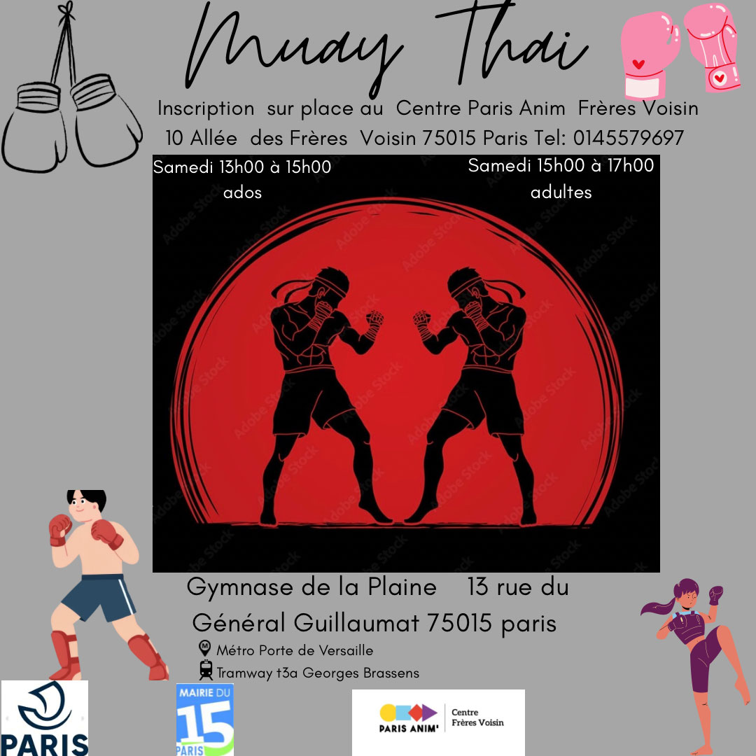 Cours de Muay-Thai au centre Frères Voisin Paris 15